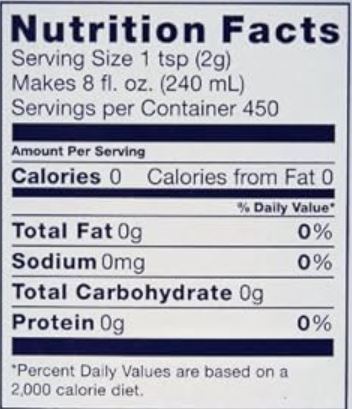 This is the Nutrition of Tetley  Loose Leaf Tea.
