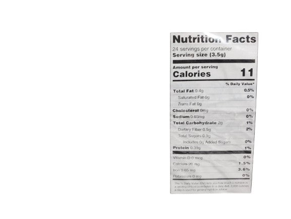 The Nutrition Facts of Tulsi Special (Zero Supari)