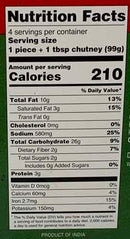 The Nutrition Facts of Udupi Mysore Masala Dosa (4pcs) 