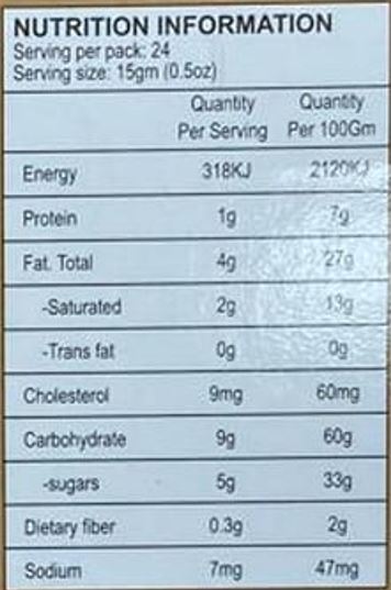 This is the Nutrition of United King Naan Khataee.