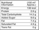 The Nutrition Facts of Vadilal Chocolate Cassatta Ice Cream Small