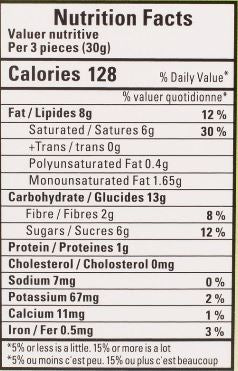 This is the Nutrition of Vadilal Coconut Cookies.
