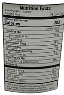 The Nutrition Facts of Vadilal Kesar Mohini Ice Cream 1 Lt