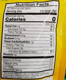 The Nutrition Facts of Vadilal Lemongrass Citronnelle 
