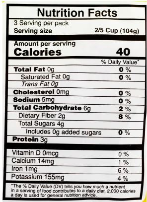 The Nutrition Facts of Vadilal Moong (Green Gram Sprouts) Fresh Farms