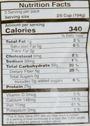 The Nutrition Facts of Vadilal Moth (Dew Bean Sprouts) Fresh Farms