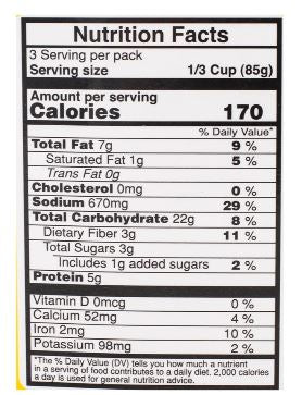 The Nutrition Facts of Vadilal Quick Treat Khaman