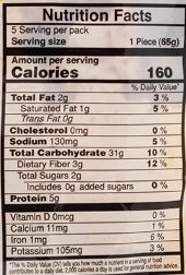 The Nutrition Facts of Vadilal quick Treat Bajri Rotla (5pcs) 