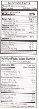 The Nutrition Facts of Vadilal quick Treat Bhindi Masala