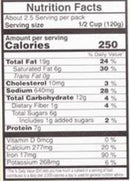 The Nutrition Facts of Vadilal quick Treat Malai Kofta