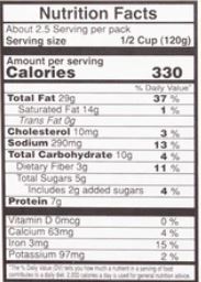 The Nutrition Facts of Vadilal quick Treat Methi Mutter Malai
