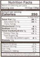The Nutrition Facts of Vadilal quick Treat Paneer Butter Masala