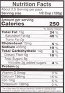 The Nutrition Facts of Vadilal quick Treat Paneer Makhni