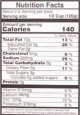 The Nutrition Facts of Vadilal quick Treat Pav Bhaji