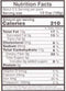 The Nutrition Facts of Vadilal quick Treat Punjabi chhole
