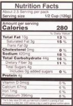 The Nutrition Facts of Vadilal quick Treat Sabudana Khichdi