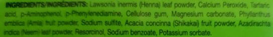 The Nutrition Facts of Vatika Henna Natural Brown