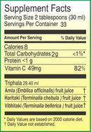 The Nutrition Facts of Vedic Juices Triphala Juice