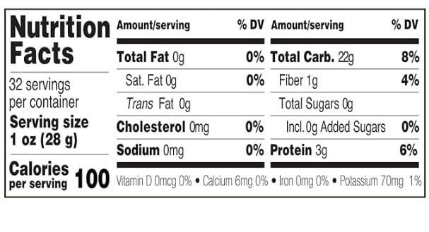 The Nutrition Facts of Ziyad Red Burghul Wheat Medium