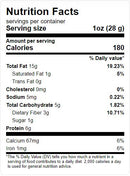 This is the Nutrition of Ziyad Silvered Almond