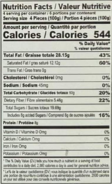 This is the Nutrition of karachi bakery Cashew biscuits.