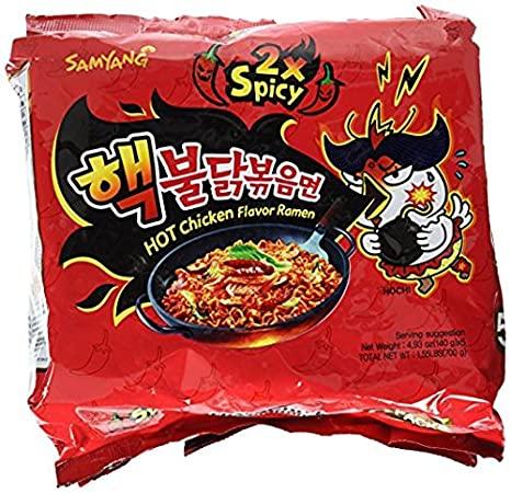 Samyang 2X Spicy Hot Chicken Flavor Ramen, 5 Pack MirchiMasalay
