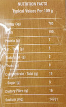 The Nutrition Facts of Aahu Barah Garlic Powder 