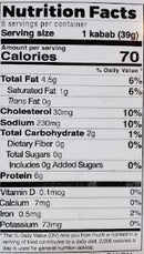 The Nutrition Facts of Colonel Kababz Chicken Adana Kabab (8pcs) 