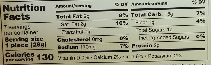 The Nutrition Facts of Deep Bhakri Plain 
