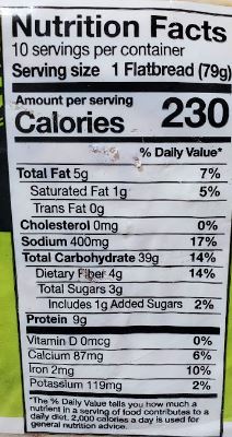 The Nutrition Facts of Kontos Tandoori Naan 