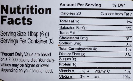 The Nutrition Facts of Lazzat Bagharay Baigan Masala 