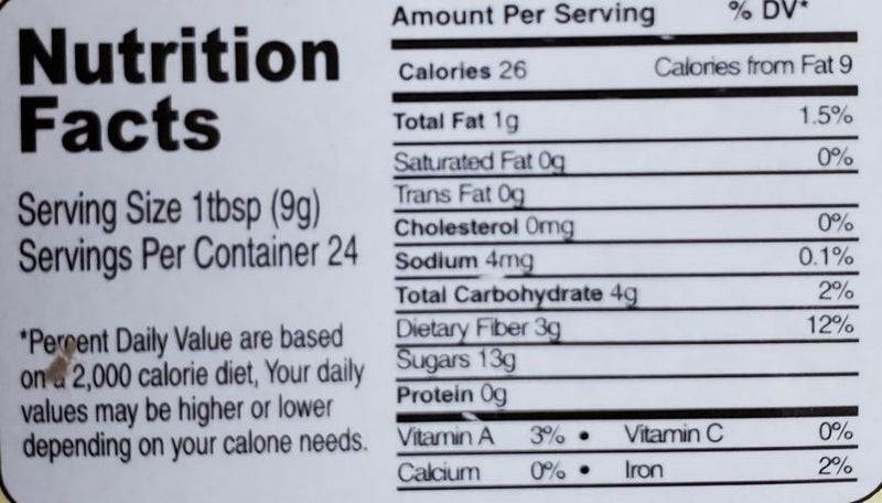 The Nutrition Facts of Lazzat Curry Powder 