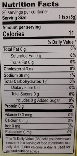 The Nutrition Facts of MDH Arhar Dal Masala 