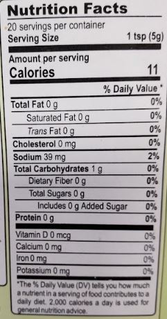 The Nutrition Facts of MDH Chana Dal Masala 