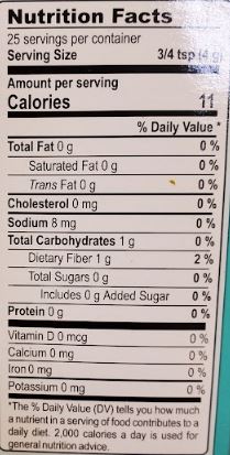 The Nutrition Facts of MDH Chicken Curry Masala 