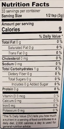The Nutrition Facts of MDH Garam Masala 