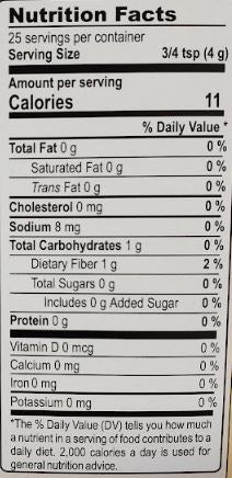 The Nutrition Facts of MDH Madras Curry Powder 