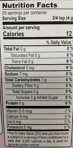 The Nutrition Facts of MDH Sambhar Masala 