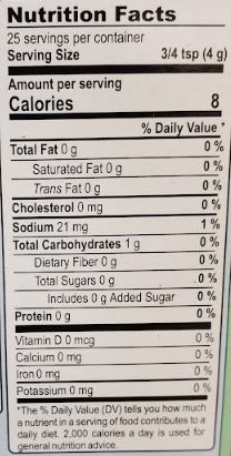 The Nutrition Facts of MDH Shahi Paneer Masala 