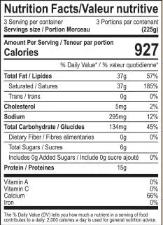 The Nutrition Facts of Mezban Sheermal 