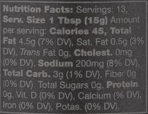 The Nutrition Facts of Mina Black Olive Spread 