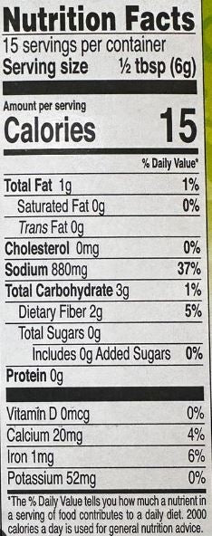 The Nutrition Facts of National Punjabi Chana 
