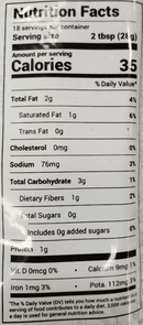 The Nutrition Facts of HandS Coconut Chutney Original 