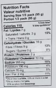 The Nutrition Facts of Regal Kitchen Aloo Palak 