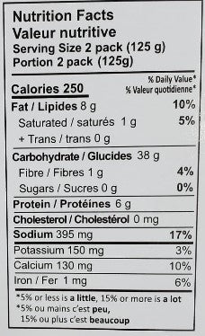 The Nutrition Facts of Regal Kitchen Vegetable Biryani 