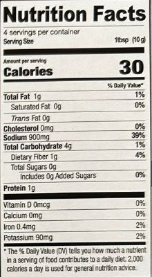 The Nutrition Facts of Shan Chicken White Karahi 