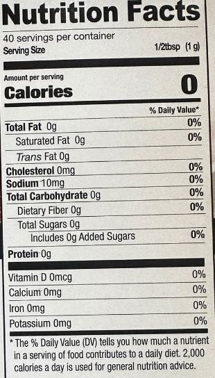 The Nutrition Facts of Shan Meat Tenderizer 
