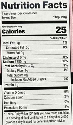 The Nutrition Facts of Shan Murgh Cholay 