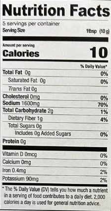The Nutrition Facts of Shan Punjabi Yakhni Pilau Mix 