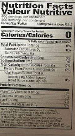 The Nutrition Facts of Shan Turmeric Powder 